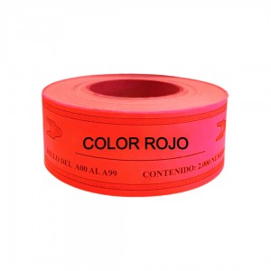 ROLLO A00 - A99 X 2000 NUMEROS ROJO